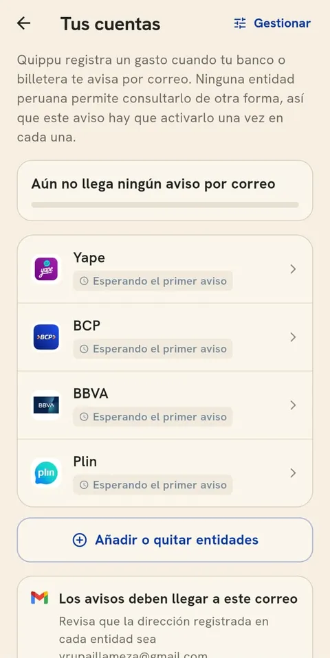 Tus cuentas: Yape, BCP, BBVA y Plin conectadas